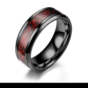 Men's Black and Red Ring